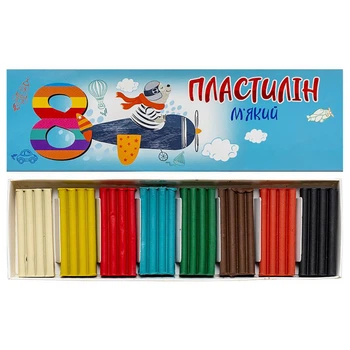 Набор для твочества Пластилин Jumbi КТ 230602, 8 цветов , 144 грамма
