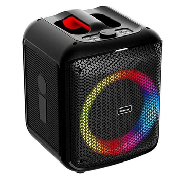 Портативная беспроводная Bluetooth колонка акустика с подсветкой LED + микрофон BKK Party BT Speaker B97 BT5.3, TWS, AUX/TF/USB/FM, 20W | Черный