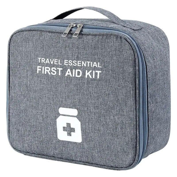 Аптечка органайзер / сумка для хранения лекарств и медикаментов, дорожная, 25х22х12 см, серый (81701480)