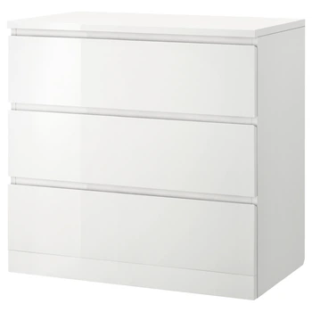 Комод MALM Ikea (Ікея) Колір Білий глянець, 704.240.53