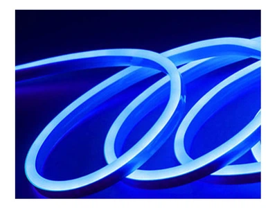Лента силикон LED Neon 12v 50см синяя гибкая боковое свечение ширина 12мм высота 6мм