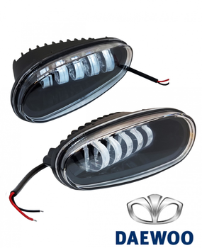 Светодиодные противотуманные фары Led ПТФ Диодные птф 5 линз 50W Daewoo Lanos МЕТАЛЛ Slim (05818)