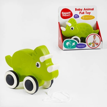 Игрушка каталка "Динозавр" колеса с пищалками (802)