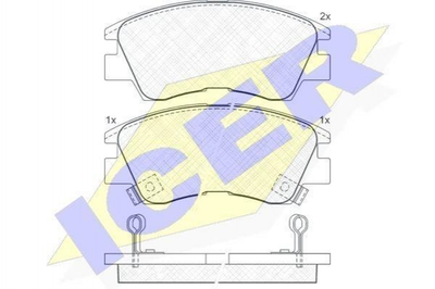 Тормозные колодки ICER 140701 Mitsubishi L200, Pajero; Hyundai Galloper MB500812, MB500813, MB500814