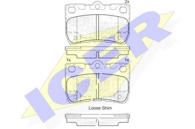 Тормозные колодки ICER 182060 Lexus IS, GS 04466YZZAG, 0446653010, 0446647010