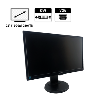 Монитор Philips 223V5L / 21.5" (1920x1080) TN WLED / VGA, DVI б/у