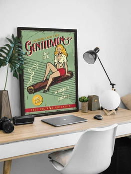 Вінтажний постер у рамці пінап Gentleman's Party