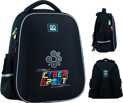 Рюкзак шкільний GoPack Cyber Sport напівкаркасний 38x28x13 см Чорний (GO24-165M-5)