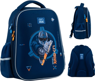 Рюкзак шкільний GoPack Cyber Game напівкаркасний 38х28х13 см Синій (GO24-165M-8)