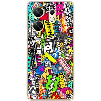 Силиконовый чехол BoxFace Infinix Zero 30 4G Multicolored Inscriptions (55851-up880)