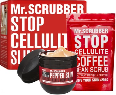 Набор антицеллюлитное согревающее обертывание + Скраб Mr.Scrubber