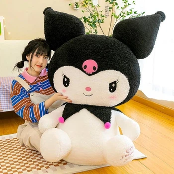 Sanrio Куромі 120 см велика м'яка іграшка аніме хелоу китти kuromi hello kitty арт 1