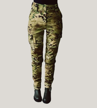 Женские тактические брюки утеплённые софтшелл 46 мультикам