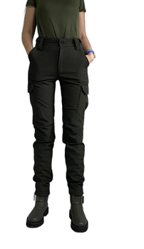 Жіночі тактичні брюки 50 Олива, Хакі софтшелл утепленні (зима)