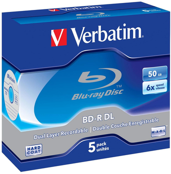 Płyta Verbatim BD-R DL 50 GB 6x Jewel 5 szt. (43748)