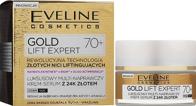 Крем-сироватка для обличчя - Eveline Cosmetics Gold Lift Expert 70+ Multi Repair Cream Serum 50ml (425219-7286)
