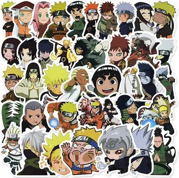 Набор виниловые наклеек стикеров на авто телефон ноутбук аниме Наруто Naruto 10шт