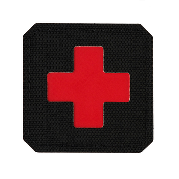 Нашивка Medic M-Tac Laser Cut Cross Black/Red
