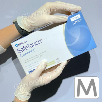 Перчатки латексные текстурированные без пудры Medicom SafeTouch размер М, 100 шт