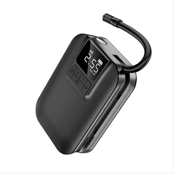 Компрессор универсальный Hoco S53 (2500 мАч, до 4 часов работы, USB Type-C, 3,5 бара, LED фонарь, автомобильный насос, для мяча) - Черный
