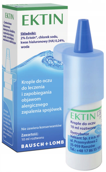 Зволожувальні краплі для очей Bausch & Lomb Ektin 10 мл (4030571003779)