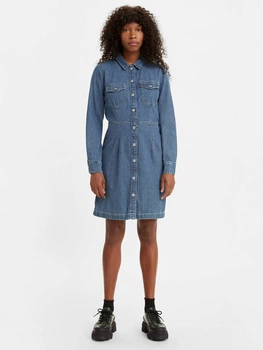 Сукня-сорочка міді осіння жіноча Levi's 900205571 M Синя (1159801279)