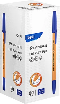 Набор шариковых ручек Deli EQ6S-Bl Orange синих 0.7 мм 50 шт (1000000871746)