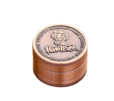 Металический маленький гриндер для измельчения табака Honey Puff Бронзовый