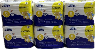 Підгузки 0 розміру Milette Baby Care 1-3 кг BOX 126 штук