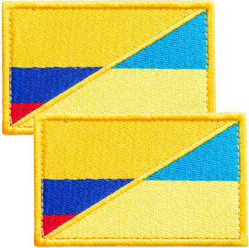 Набір шевронів 2 шт з липучкою IDEIA Прапор України та Колумбії 5х8 см, вишитий патч (4820227282418)