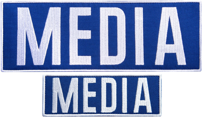 Набор шевронов 2 шт с липучкой IDEIA MEDIA 9х25+4.5х12.5 см синий, для медиа, прессы и журналистов (4820182657191)