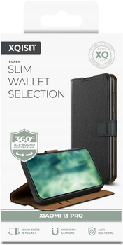 Etui z klapką Xqisit NP Slim Wallet Selection Anti Bac do Xiaomi 13 Pro Black (4029948606750)