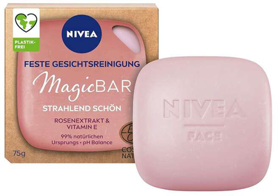 Тверде мило для вмивання обличчя Nivea MagicBAR Solid Face Wash with Rose Extract & Vitamin E 75 г (4005900841551)