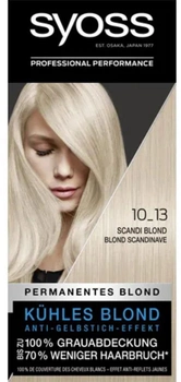 Krem farba do włosów Syoss Permanentes Blond 10-13 Arctic Blond 115 ml (4015100452297)