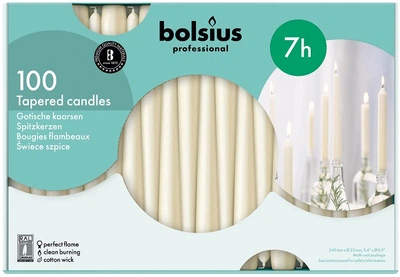 Свеча кремовая коническая Bolsius Professional 24.5 см 100 шт (s30-100-011Б)