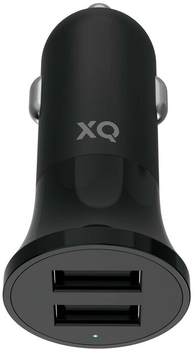 Ładowarka samochodowa Xqisit NP Car Charger 4.8 A Dual USB-A Black (4029948222363)