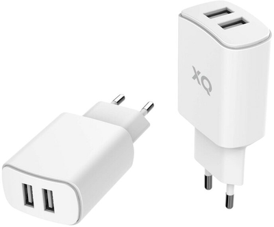 Ładowarka sieciowa Xqisit NP Travel Charger Dual USB-A 4.8A White (4029948221588)