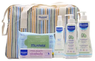 Zestaw kosmetyków dla dzieci Mustela Little Moments Striped 6 elementów (8436034153917)