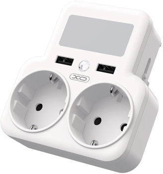 Сетевой фильтр адаптер XO WL-09 EU 2AC+2USB White
