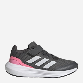 Buty sportowe dziecięce dla dziewczynki na rzepy Adidas Runfalcon 3.0 El K HP5873 29 Szare (4066749886974)