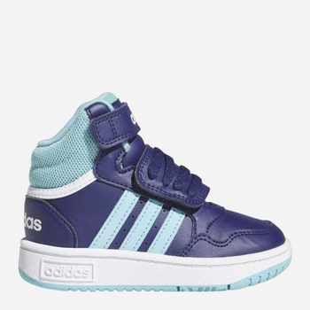 Buty sportowe chłopięce na rzepy za kostkę Adidas Hoops Mid 3.0 AC I IF5314 21 Niebieskie (4066756636876)