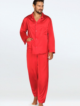 Piżama (koszula + spodnie) męska DKaren Lukas L Czerwona (5903251470781)