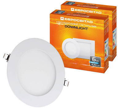 Стельовий світильник Євросвітло 6 Вт 6400 K LED-R-120-6 (56841) 2 шт