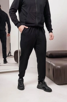 Мужские спортивные штаны демисезонные на манжетах DOPE 0016 XL Черный (DP-0016/01 E )