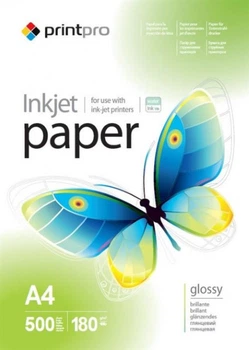 Папір А4 180г/м², PrintPro глянцевий, PG180-500, 500 арк./уп. (PGE180500A4)