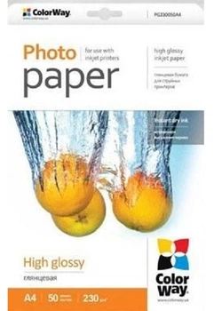 Папір А4 230г/м² ColorWay глянцевий, PG230-50, 50арк./уп.