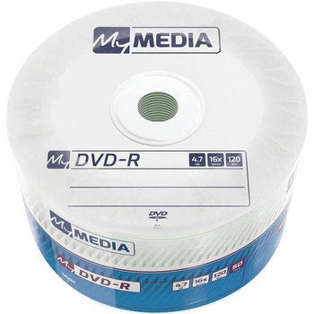 Диск DVD-R 4.7GB 16x 50рсs MyMedia Matt Silver Wrap