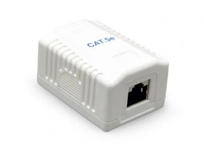 Розетка 1-портова Cablexpert NCAC-1U5E-01, однопортова з екраном RJ-45 ,5Е cat зовнішня