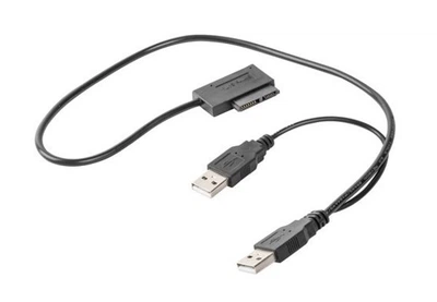 Адаптер USB->Slim SATA2 (M/M) Cablexpert, 0.5м, чорний (A-USATA-01)