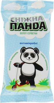 Влажные салфетки для рук Kids "Антимикробные" - Снежная Панда 15шт (641411-34133)